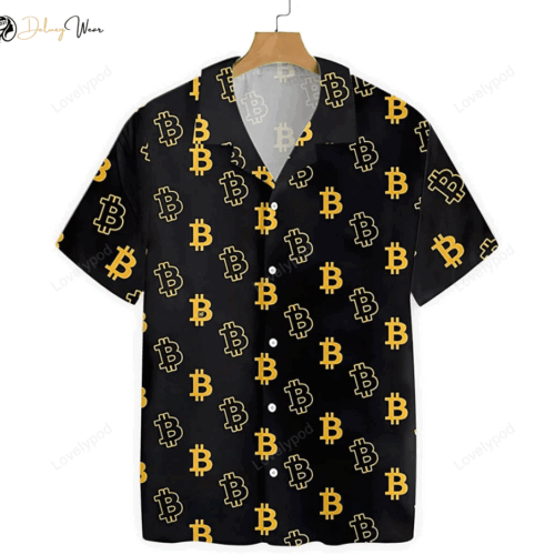 Bitcoin Hawaiian Shirt Gift for Men Dad Father: Stylish & Seamless Summer Clothes for Men & Women