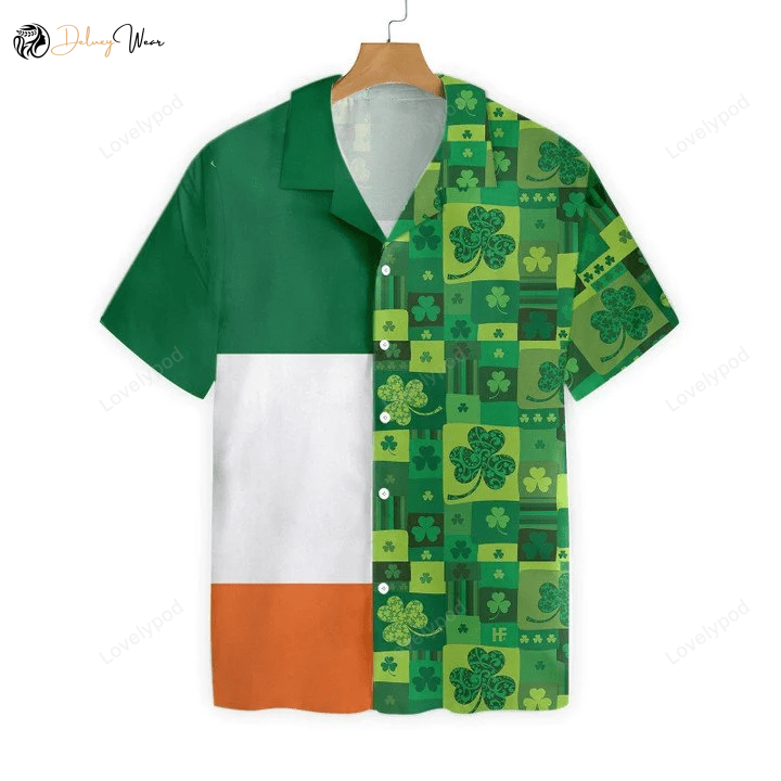 Shamrock Hawaiian Shirt Gift for Men Dad Father: Celebrate St Patrick s Day with Luck of the Irish! Aloha & Tropical Men s Casual Shirt