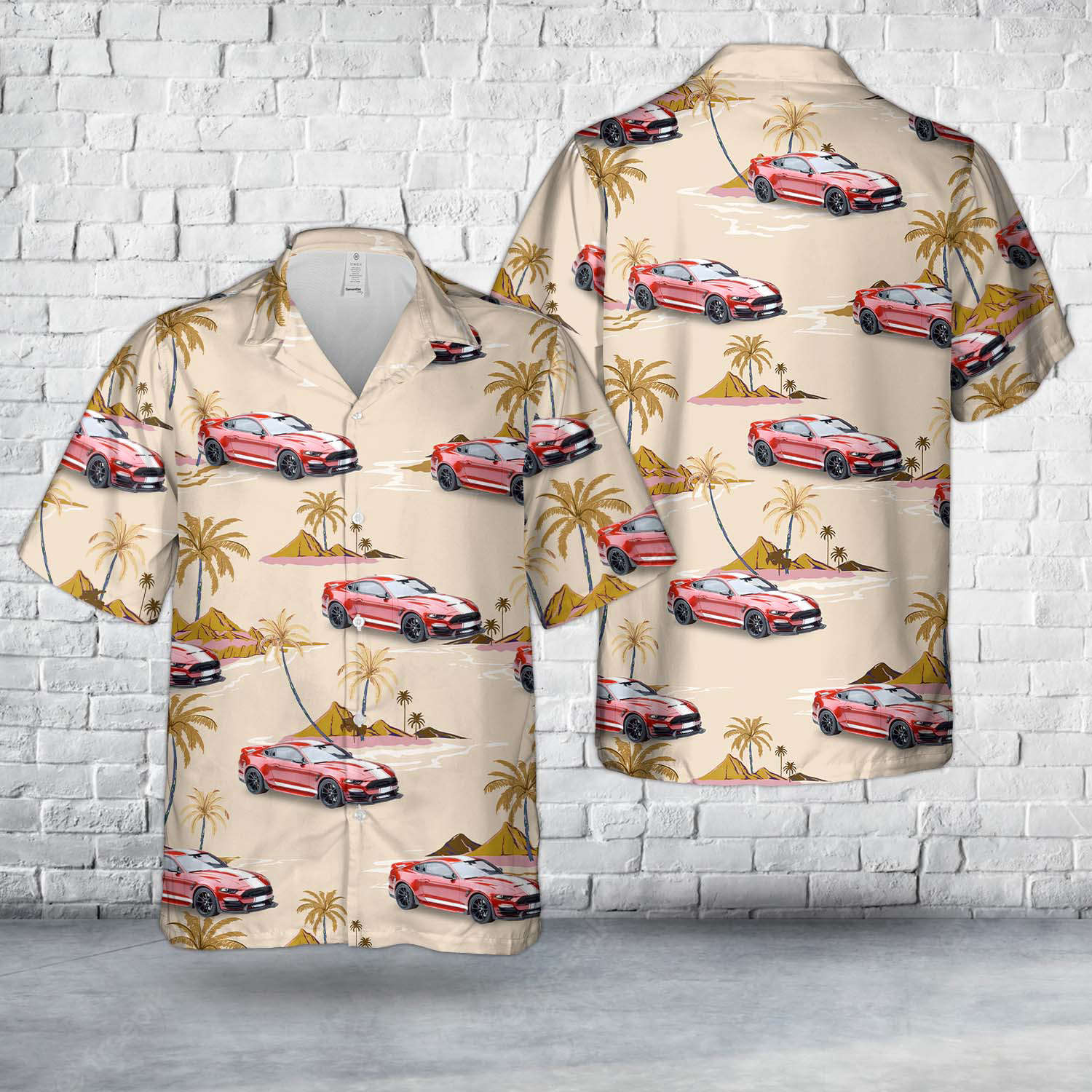 Shelby Ford Mustang Super Snake Ruby Red White Striping 2021 Hawaiian Shirt Gift for Men Dad Father Gift for Men Dad Father
