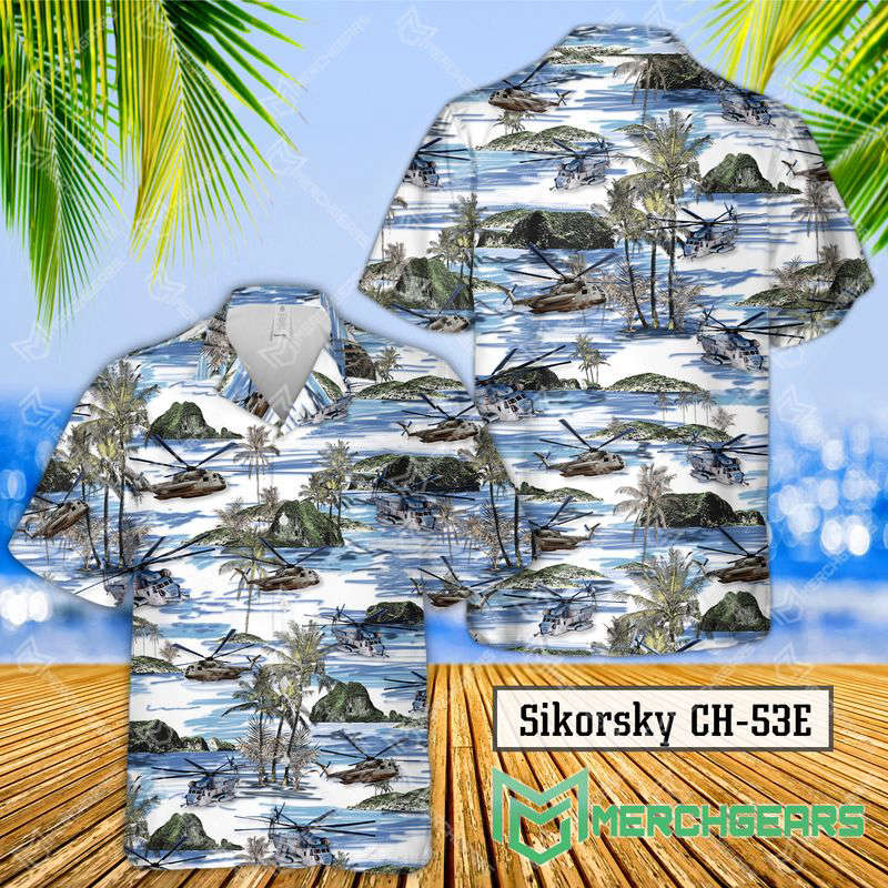 Sikorsky CH-53E Super Stallion Hawaiian Shirt Gift for Men Dad Father Gift for Men Dad Father