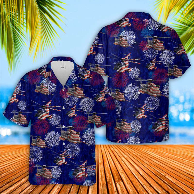 Sikorsky MH-53 Pave Low 4th of July Hawaiian Shirt Gift for Men Dad Father Gift for Men Dad Father