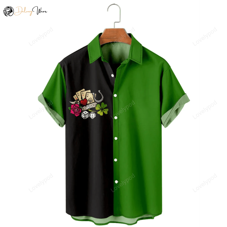 St Patrick s Day Clover Hawaiian Shirt Gift for Men Dad Father – Lucky & Irish Design