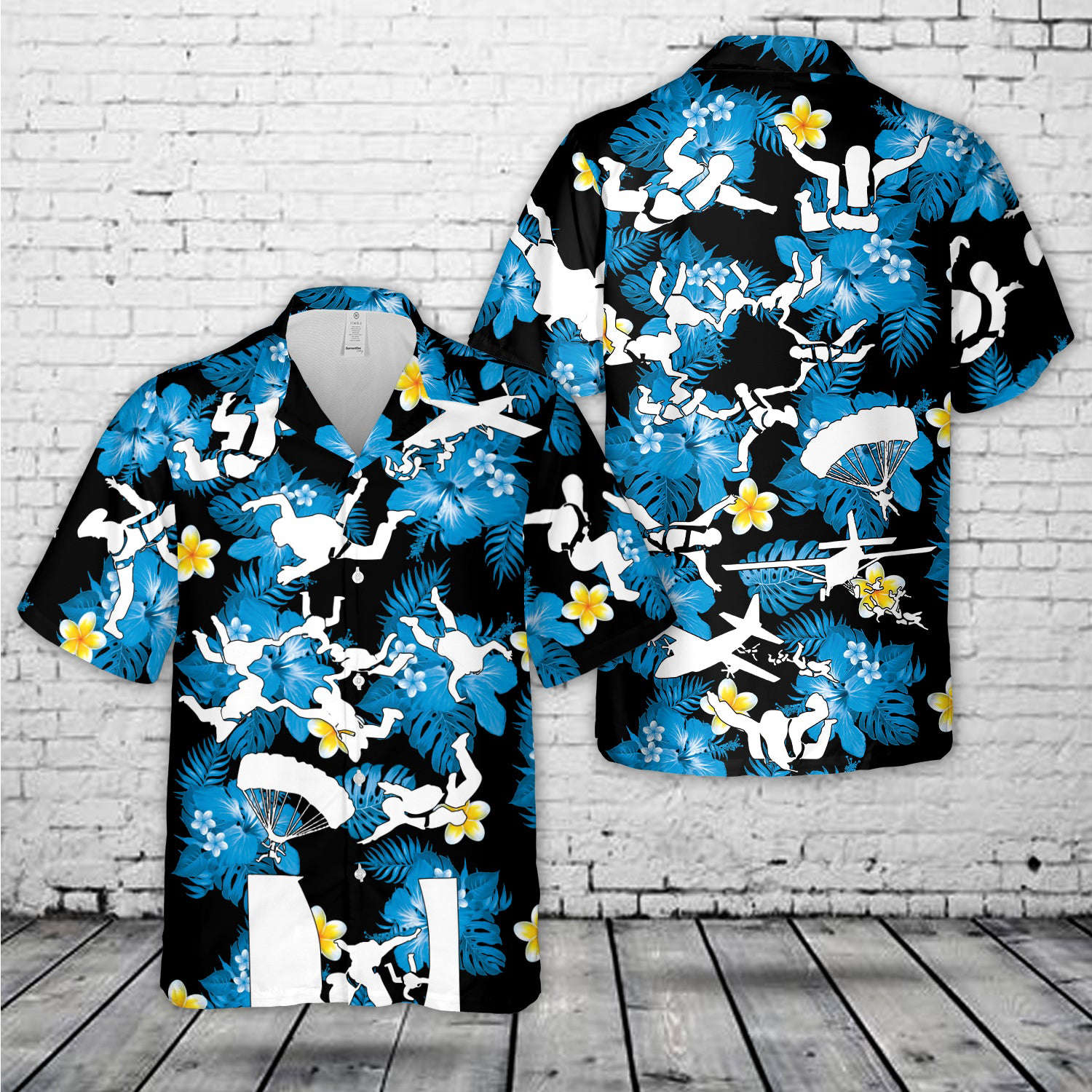 Sky Divers silhouette Hawaiian Shirt Gift for Men Dad Father Gift for Men Dad Father