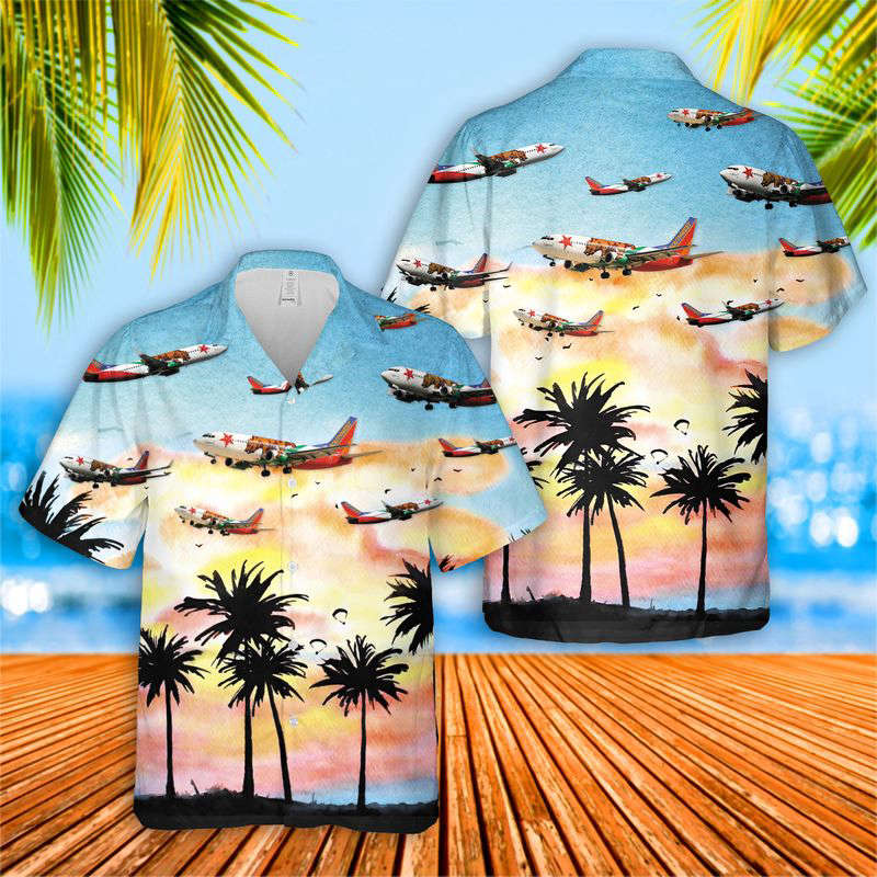Southwest Airlines California Hawaiian Shirt Gift for Men Dad Father Gift for Men Dad Father