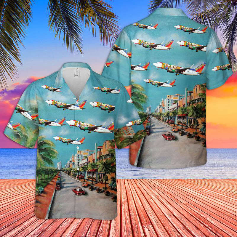 Southwest Airlines “Florida One” Boeing 737-7H4 Hawaiian Shirt Gift for Men Dad Father Gift for Men Dad Father