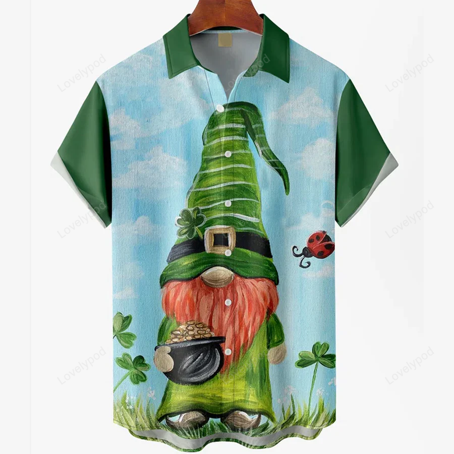 Viking Jesus Cross Art Hawaiian Shirt Gift for Men Dad Fathers for Men St Patrick s Aloha Shirts