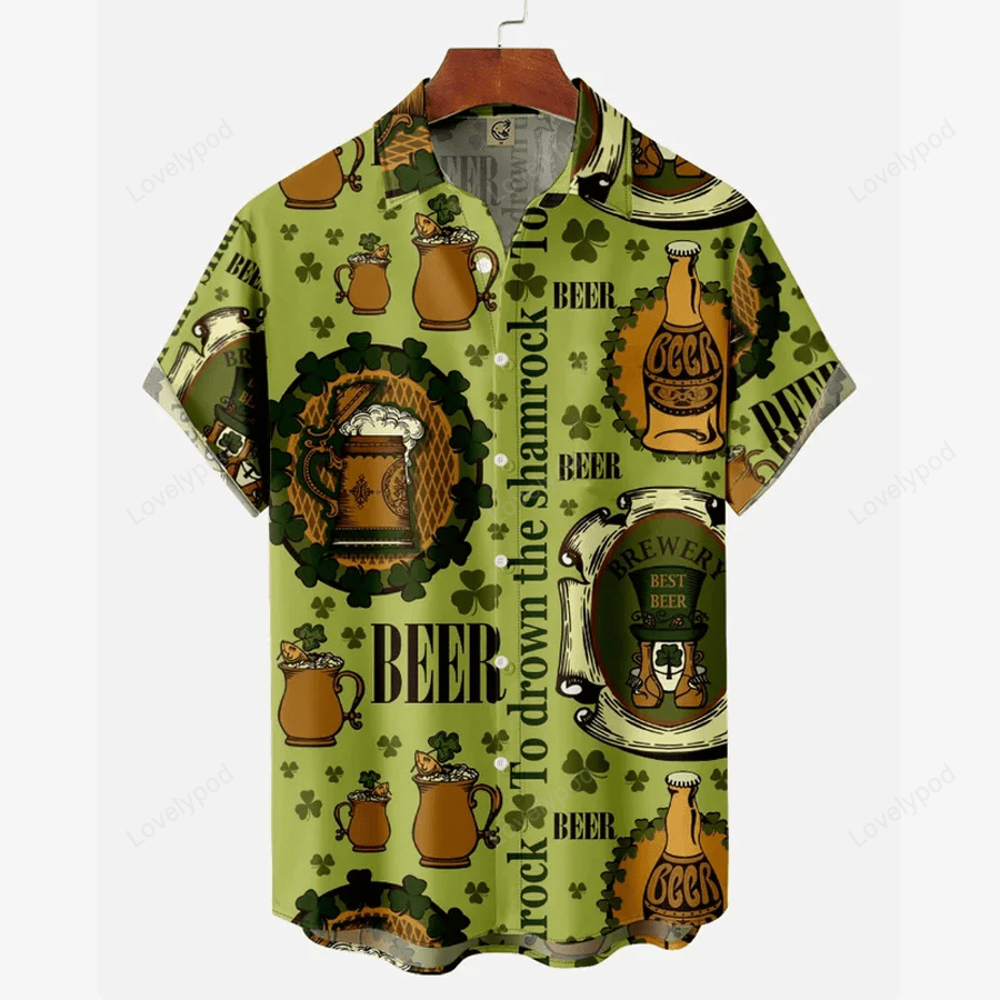 Viking Jesus Cross Art Hawaiian Shirt Gift for Men Dad Fathers for Men St Patrick s Aloha Shirts