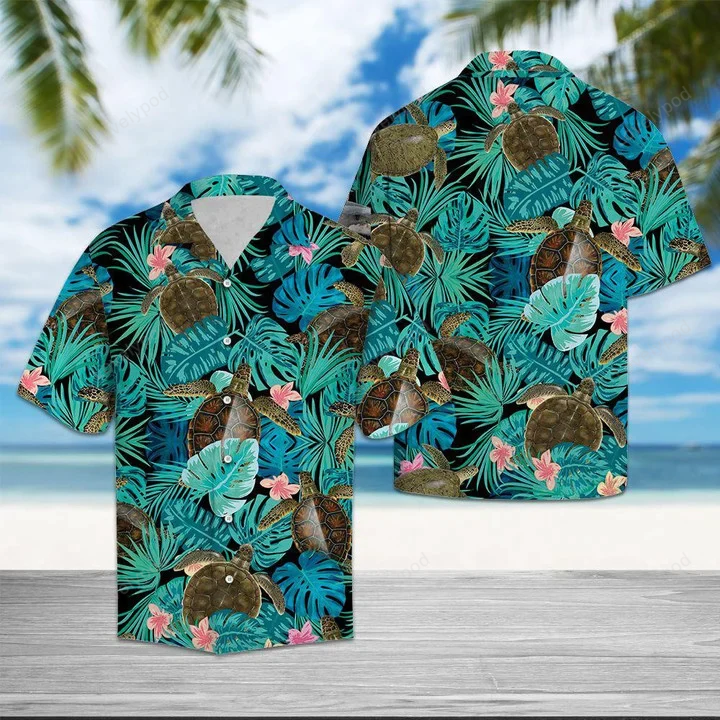 Exude Tropical Vibes with Summer Turtle Hawaiian Shirt Gift for Men Dad Father – Perfect for Men & Women