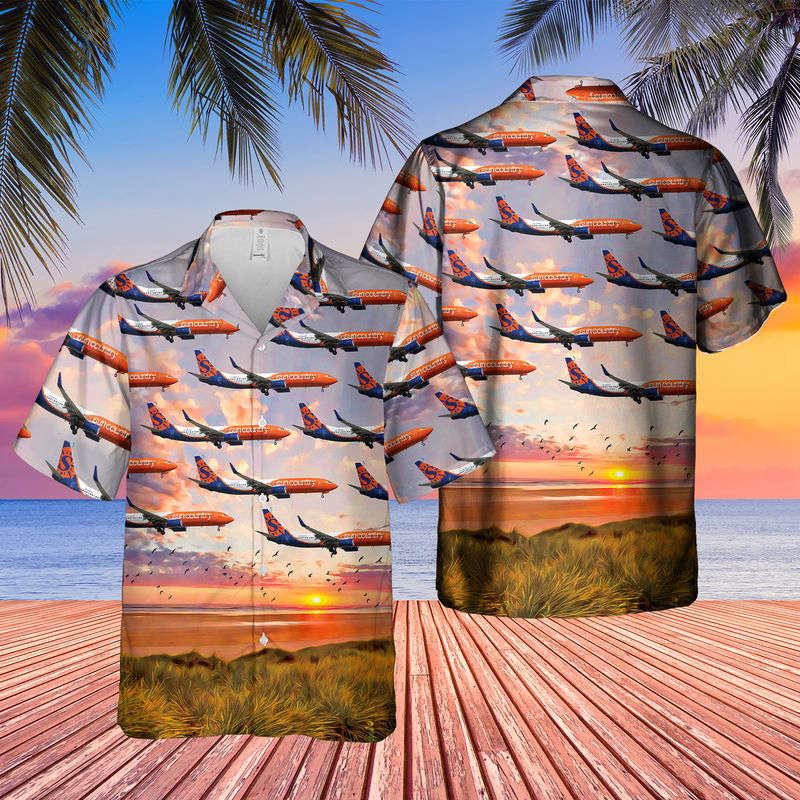 Sun Country Airlines Boeing 737-8KN Hawaiian Shirt Gift for Men Dad Father Gift for Men Dad Father