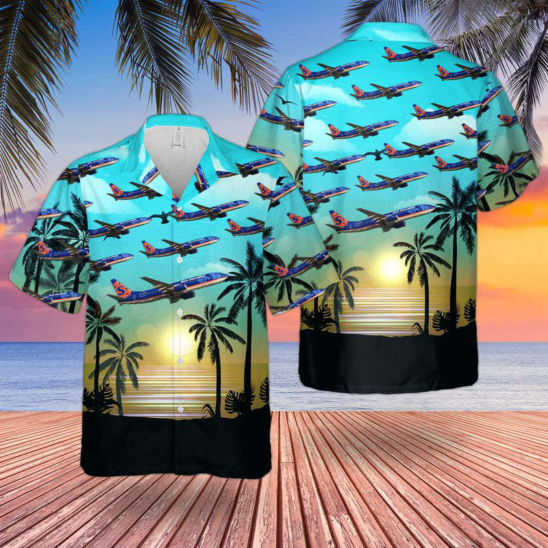 Sun Country Airlines Boeing 737-8Q8 Hawaiian Shirt Gift for Men Dad Father Gift for Men Dad Father