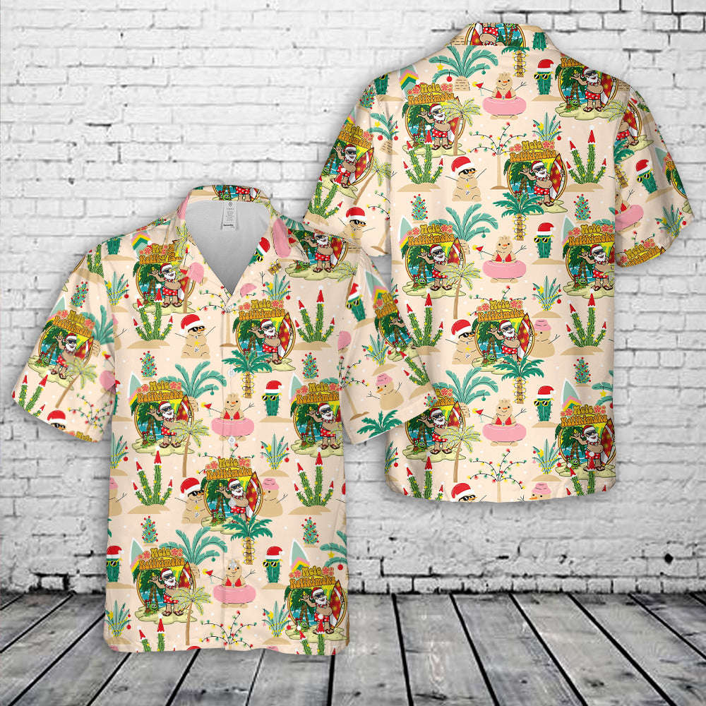Surfer Santa Christmas Hawaiian Shirt Gift for Men Dad Father Gift for Men Dad Father