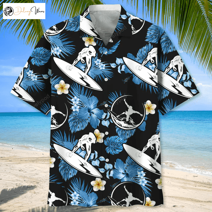 Surfing Nature Hawaiian Shirt Gift for Men Dad Father: Stylish Summer Beach Shirt for Men