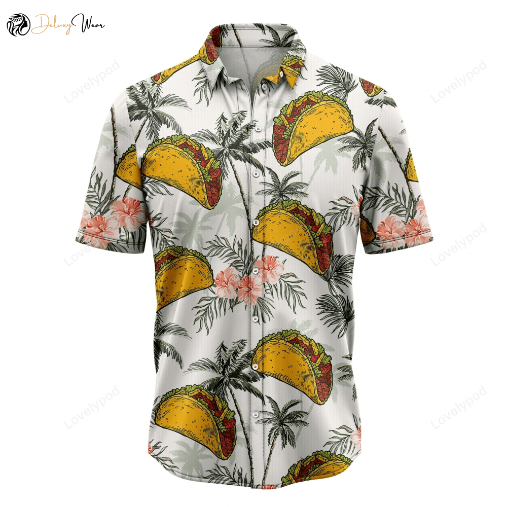 Tropical Vintage Hawaiian Shirt Gift for Men Dad Father: Tacos Taco Bell Summer Aloha Beach Shirt for Men & Women