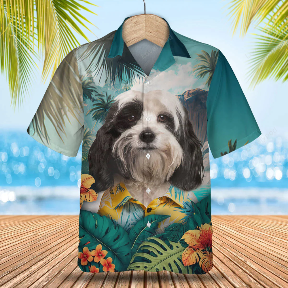 Tibetan Terrier Tropical Hawaiian Shirt Gift for Men Dad Father – Perfect Summer Gift for Dog Lovers!