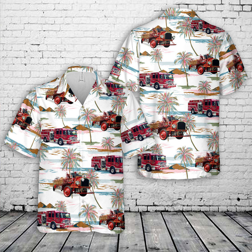 Town of Westfield, NJ Fire Department Hawaiian Shirt Gift for Men Dad Father Gift for Men Dad Father