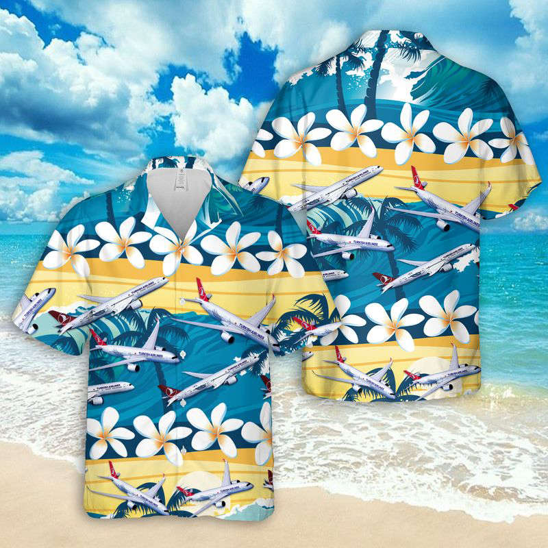 Turkish Airlines Airbus A330 Hawaiian Shirt Gift for Men Dad Father Gift for Men Dad Father