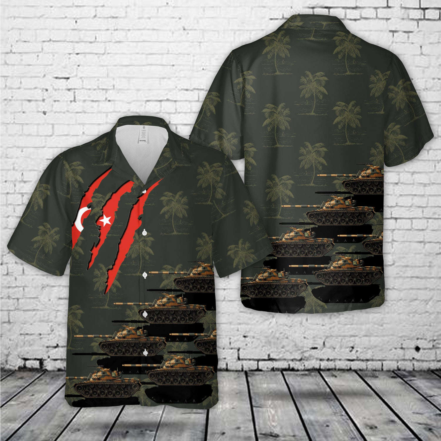 Turkish Army M48A5T2 (1980) MBT Hawaiian Shirt Gift for Men Dad Father Gift for Men Dad Father