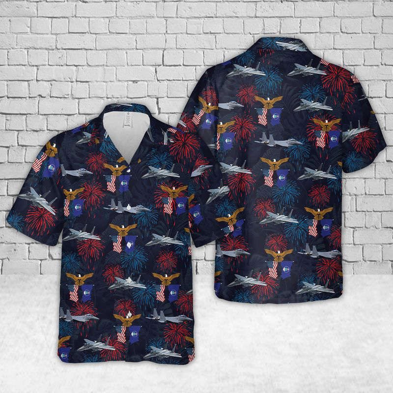 U.S Air Force McDonnell Douglas F-15E Strike Eagle Hawaiian Shirt Gift for Men Dad Father Gift for Men Dad Father