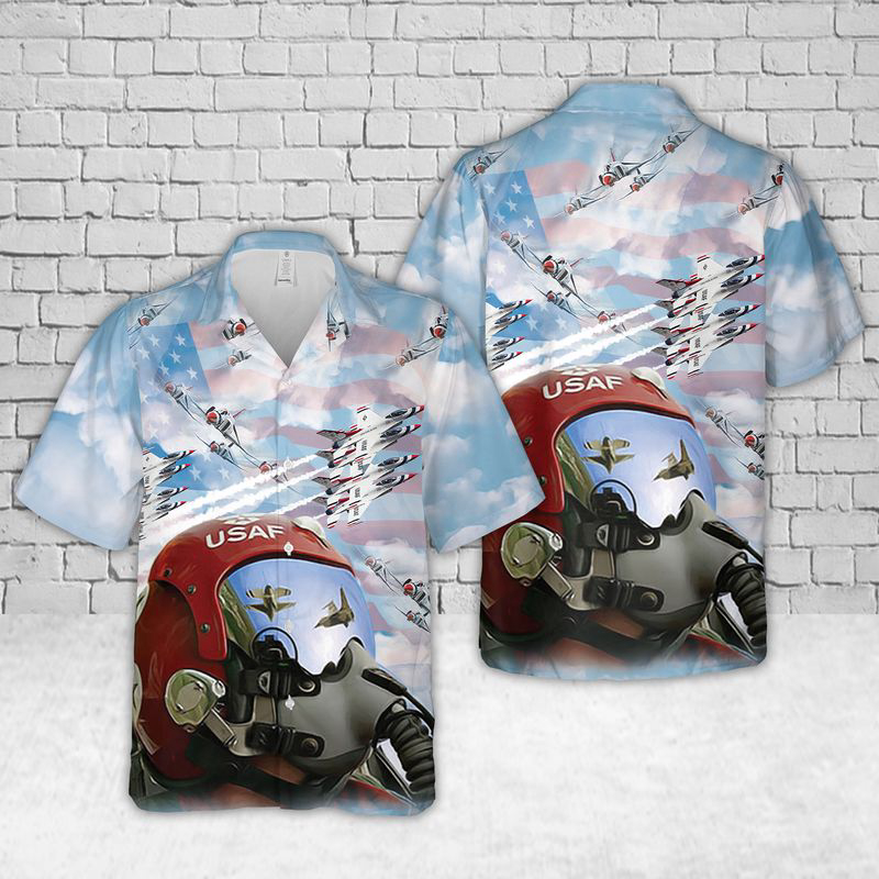 U.S. Air Force Thunderbirds Pilot Hawaiian Shirt Gift for Men Dad Father Gift for Men Dad Father