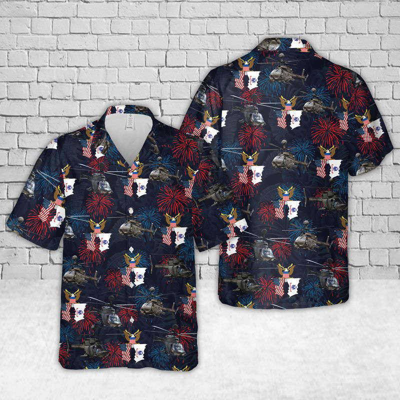 U.S Army Bell OH-58 Kiowa Hawaiian Shirt Gift for Men Dad Father Gift for Men Dad Father