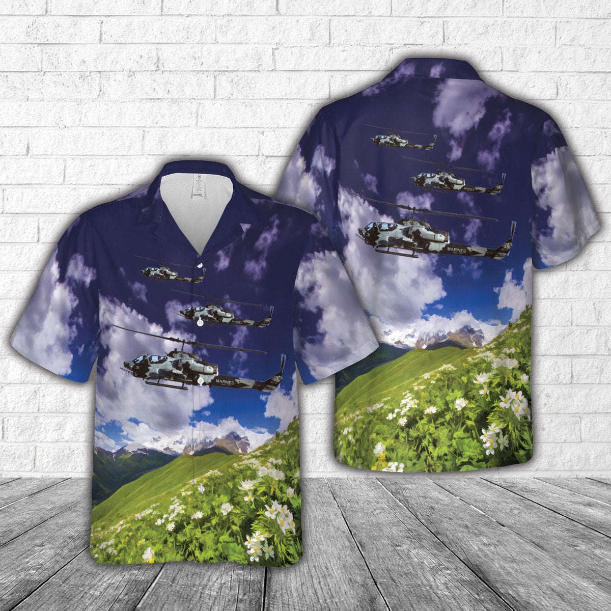 U.S. Marine Corps Bell AH-1T Sea Cobra (209) Hawaiian Shirt Gift for Men Dad Father Gift for Men Dad Father