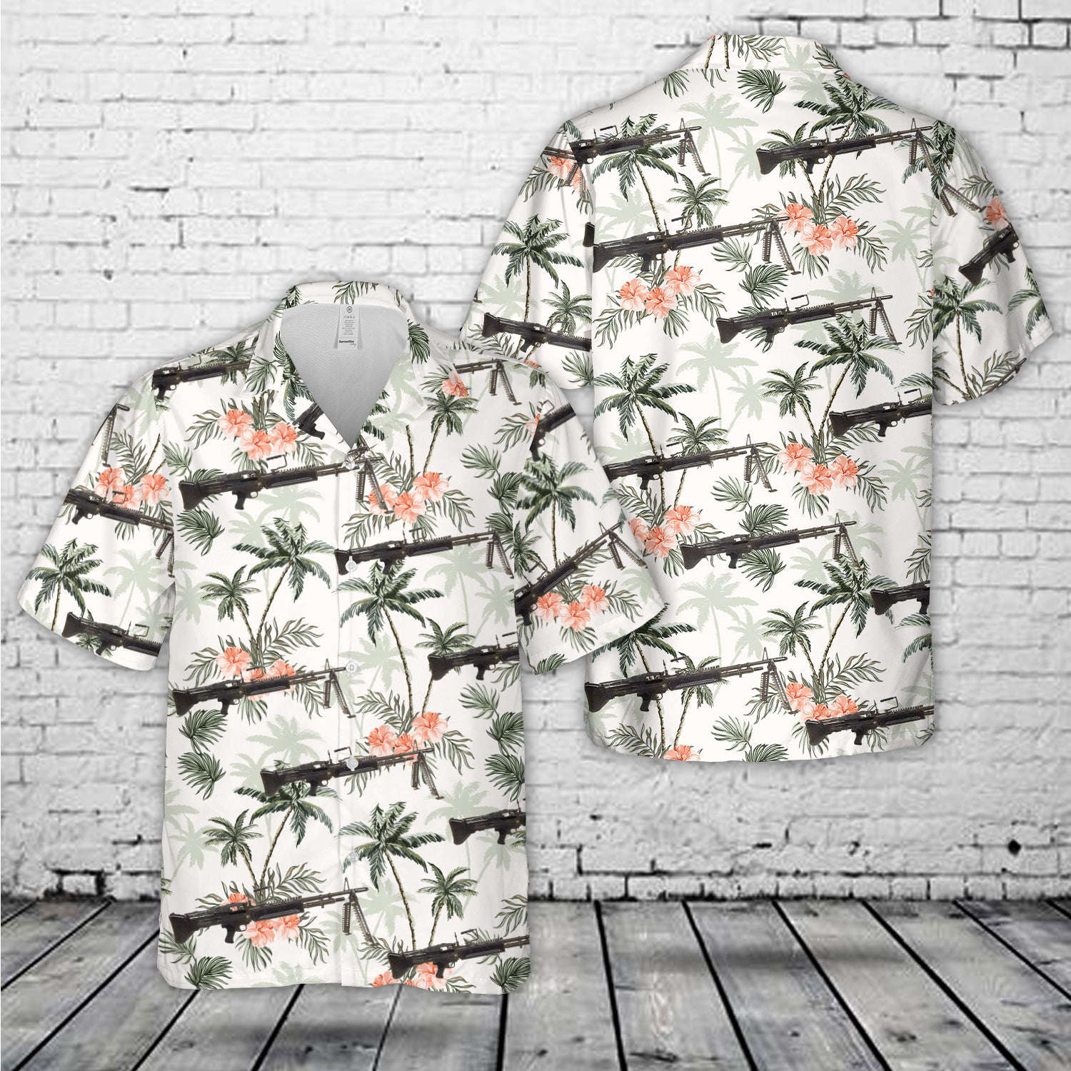 U.S. Vietnam War M60 Display Machine Gun Hawaiian Shirt Gift for Men Dad Father Gift for Men Dad Father