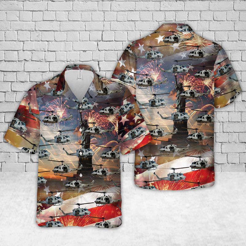 UH-1N Twin Huey USMC Hawaiian Shirt Gift for Men Dad Father Gift for Men Dad Father