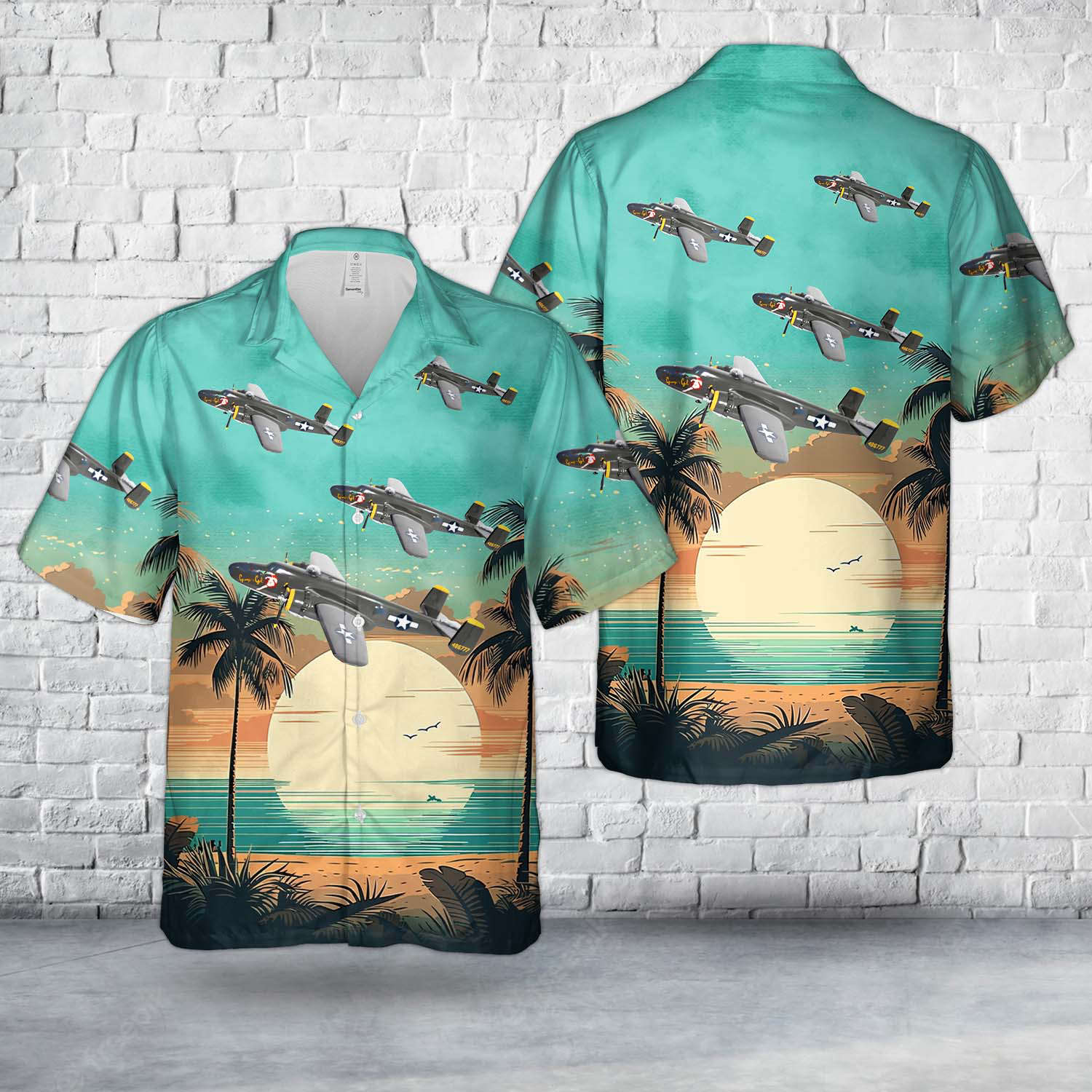 United States Army Air Forces North American B-25 Mitchell B-25J-30-NC SN 44-86777 “Georgie’s Gal” WWII Hawaiian Shirt Gift for Men Dad Father Gift for Men Dad Father