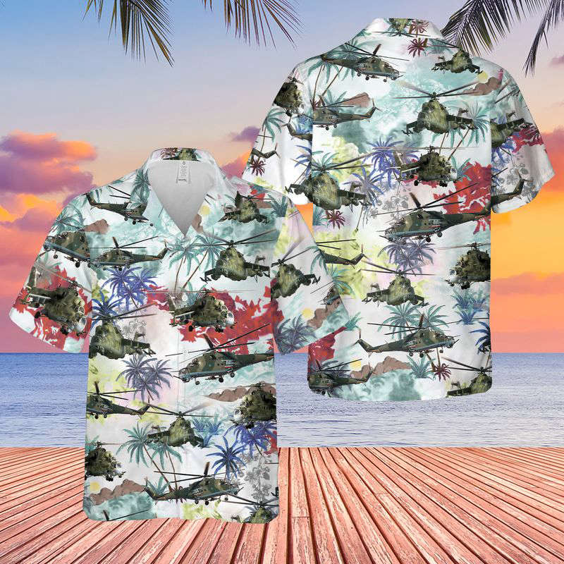 United States Army Mil Mi-24 Hawaiian Shirt Gift for Men Dad Father Gift for Men Dad Father