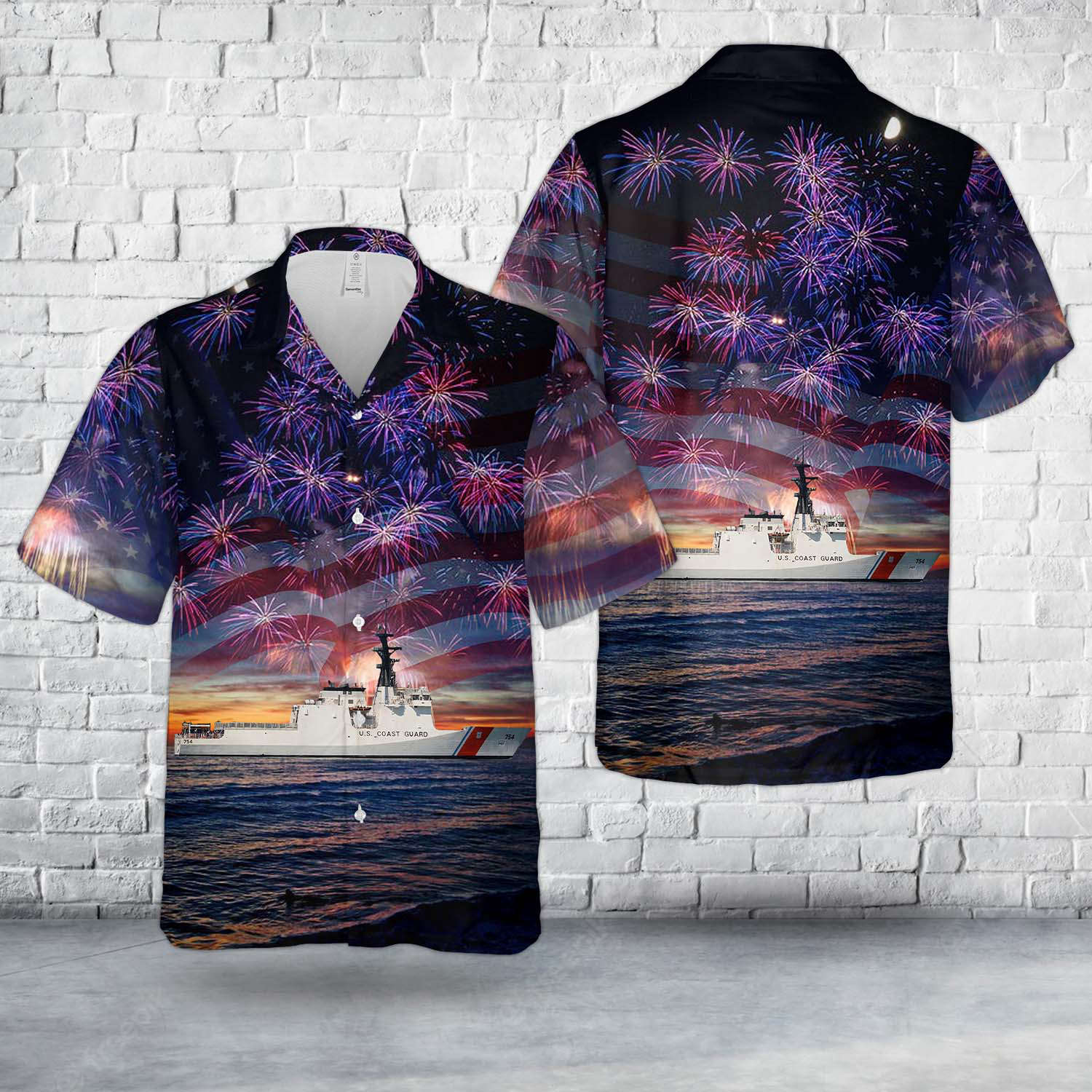 United States Coast Guard USCGC James (WMSL-754) Legend-class Cutter, 4th Of July Hawaiian Shirt Gift for Men Dad Father Gift for Men Dad Father