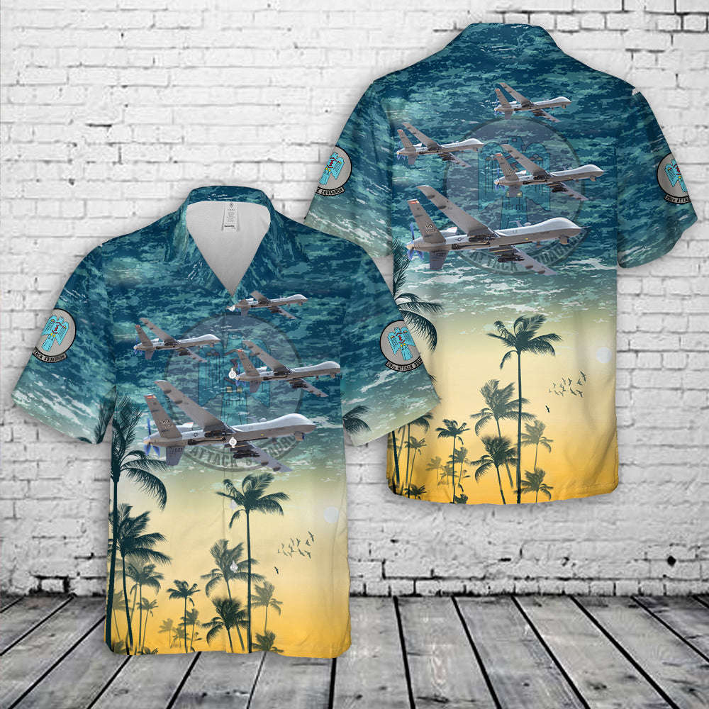 US Air Force 29th Attack Squadron General Atomics MQ-9 Reaper Hawaiian Shirt Gift for Men Dad Father Gift for Men Dad Father