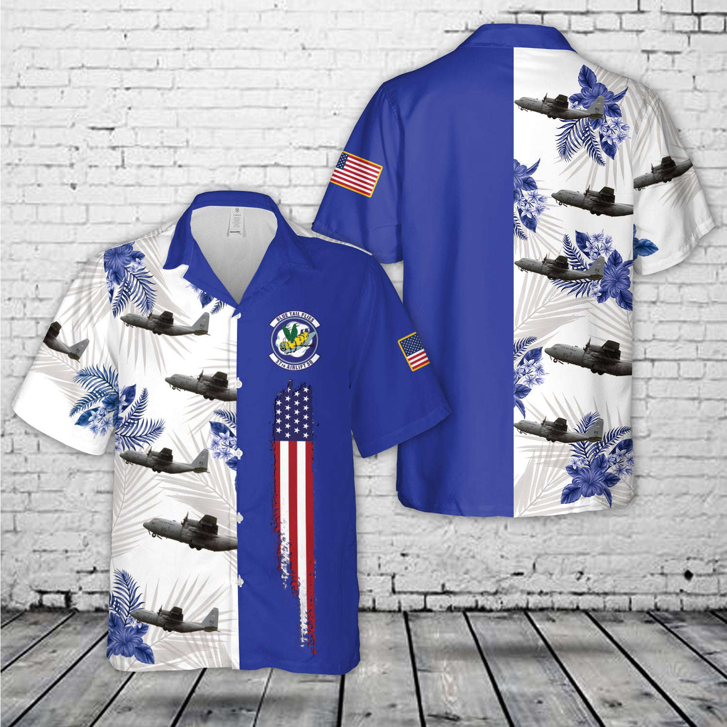 US Air Force 37th Airlift Squadron C-130J Super Hercules Hawaiian Shirt Gift for Men Dad Father Gift for Men Dad Father