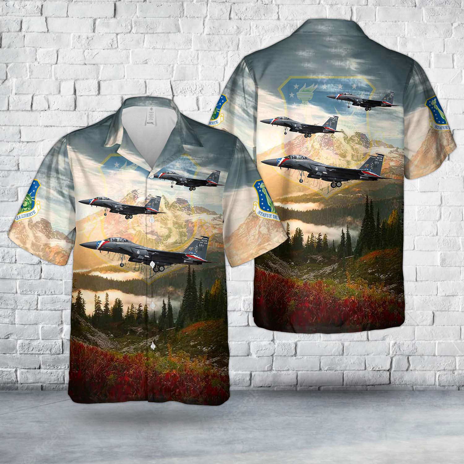 US Air Force 48th Fighter Wing new heritage F-15E Strike Eagle Hawaiian Shirt Gift for Men Dad Father Gift for Men Dad Father