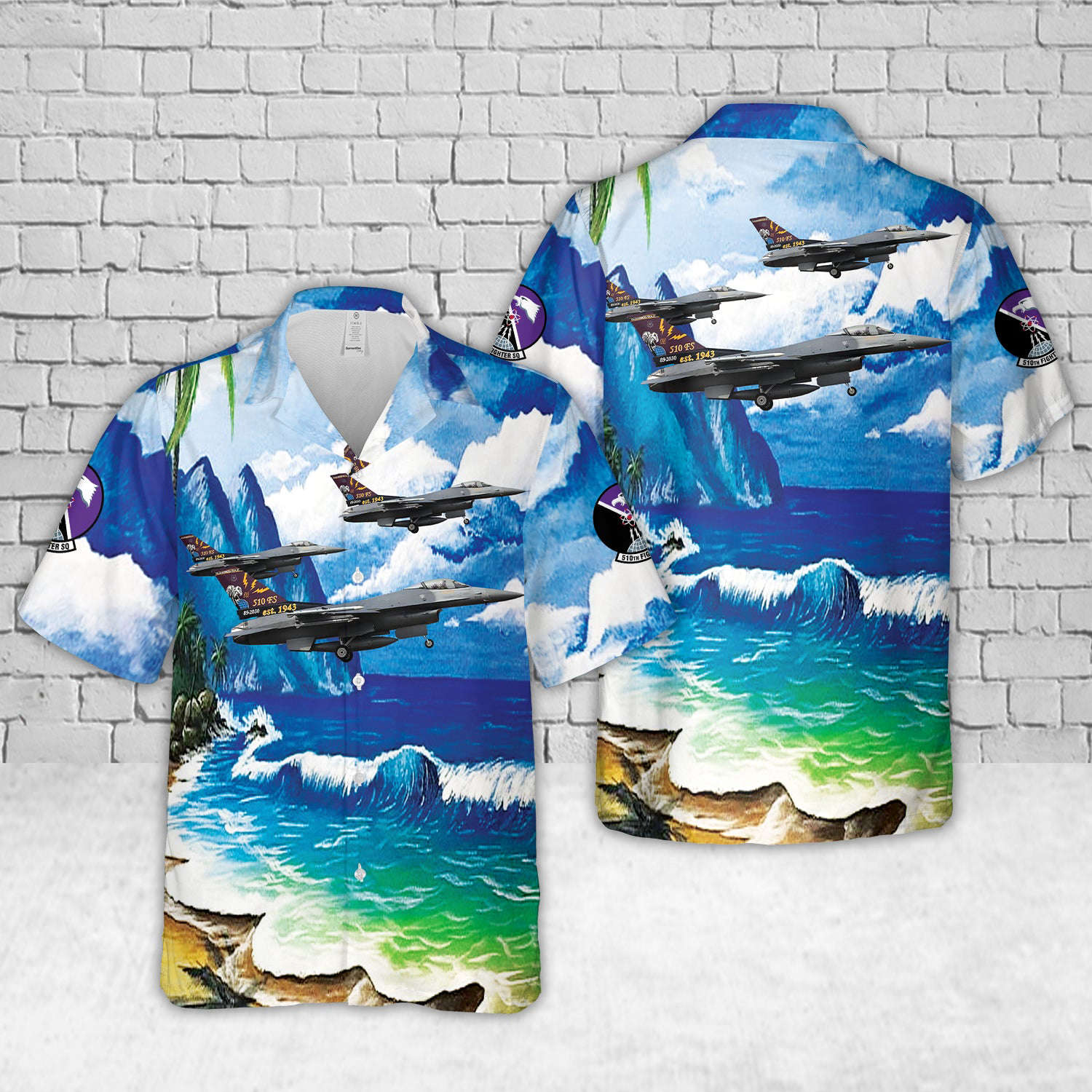 US Air Force 89-2030, F-16C, 31st FW, 510th FS, Aviano AFB Hawaiian Shirt Gift for Men Dad Father Gift for Men Dad Father