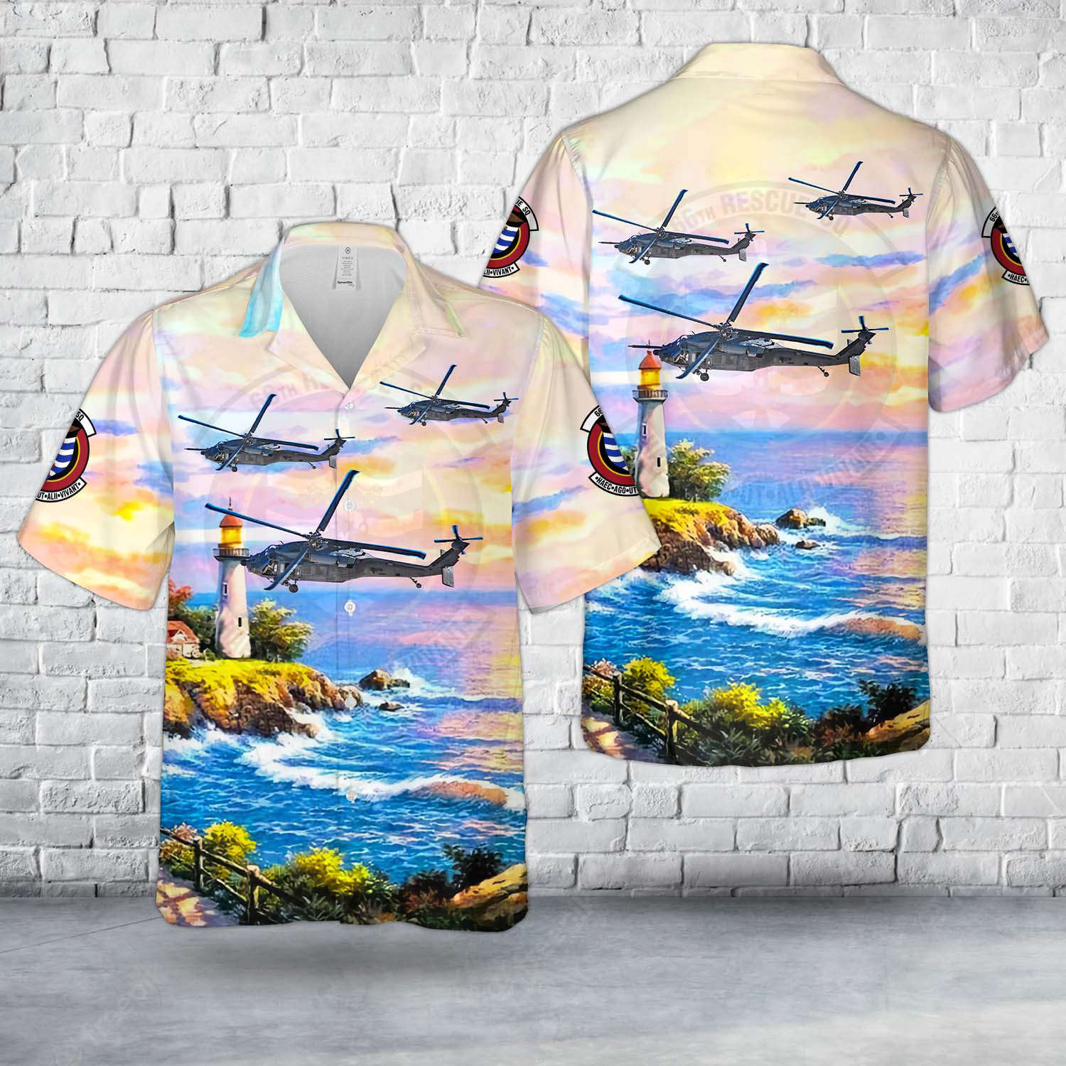 US Air Force 89-26204 – Sikorsky HH-60G Pave Hawk 66th Rescue Squadron Hawaiian Shirt Gift for Men Dad Father Gift for Men Dad Father