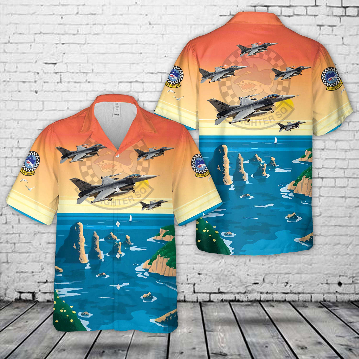 US Air Force 93rd Fighter Squadron F-16C Fighting Falcon Hawaiian Shirt Gift for Men Dad Father Gift for Men Dad Father