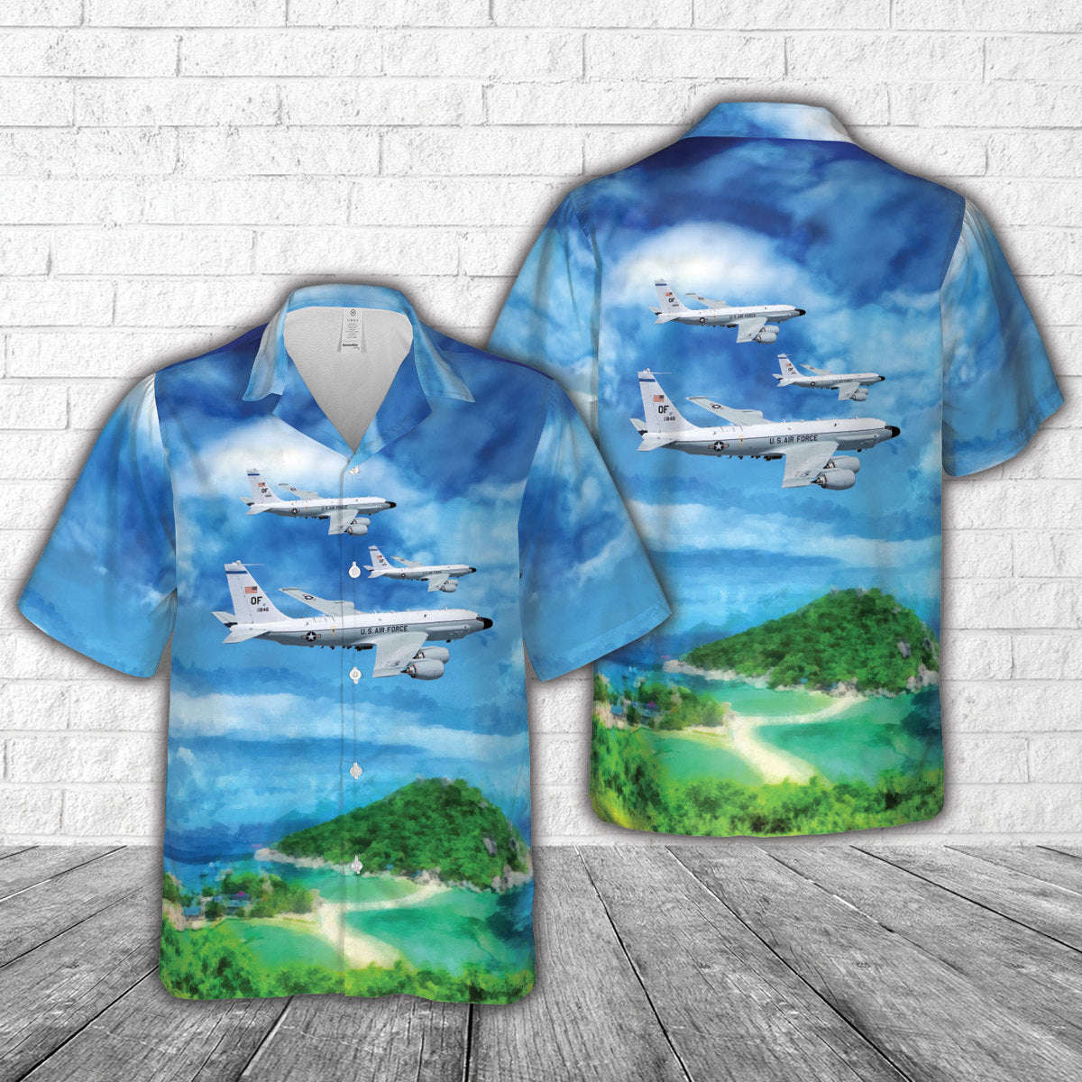 US Air Force Boeing RC-135V Rivet Joint 64-14846 Electronic Intelligence Aircraft Hawaiian Shirt Gift for Men Dad Father Gift for Men Dad Father