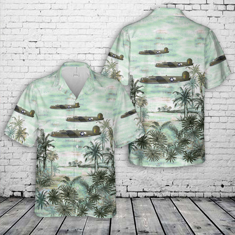 US Air Force Consolidated B-24D-1-CO Liberator s/n 41-23728 “Hot Stuff” 330th Bomber Squadron, 93rd Bomber Group, 8th Air Force Hawaiian Shirt Gift for Men Dad Father Gift for Men Dad Father