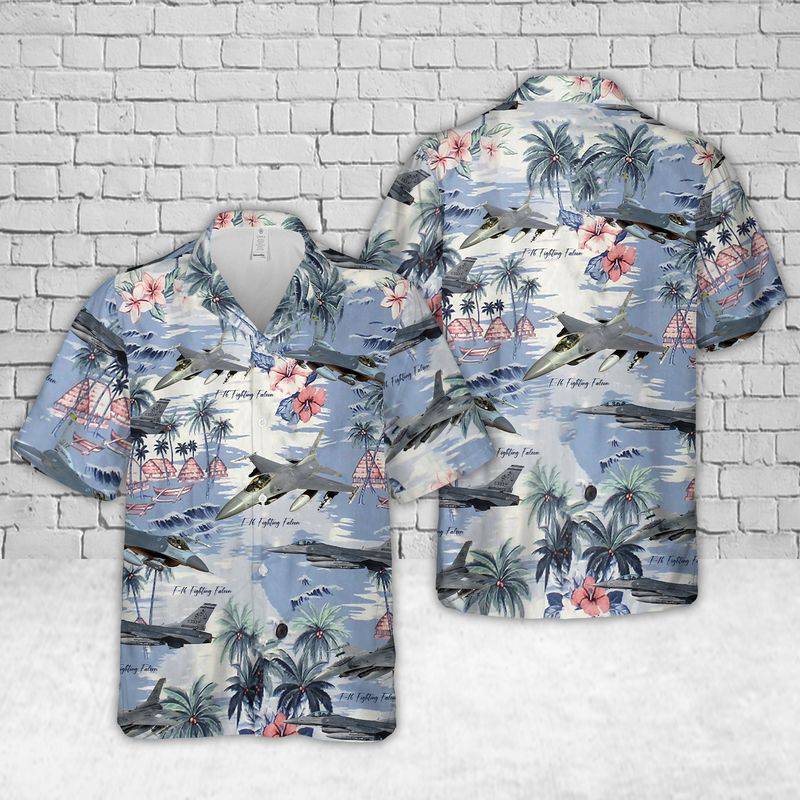 US Air Force F-16 Fighting Falcon Hawaiian Shirt Gift for Men Dad Father Gift for Men Dad Father