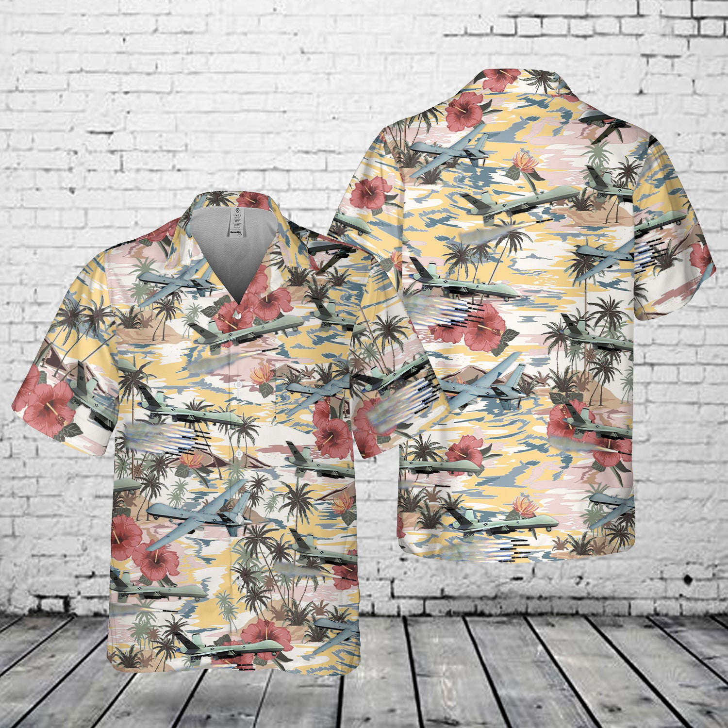 US Air Force General Atomics MQ-9 Reaper Pocket Hawaiian Shirt Gift for Men Dad Father Gift for Men Dad Father