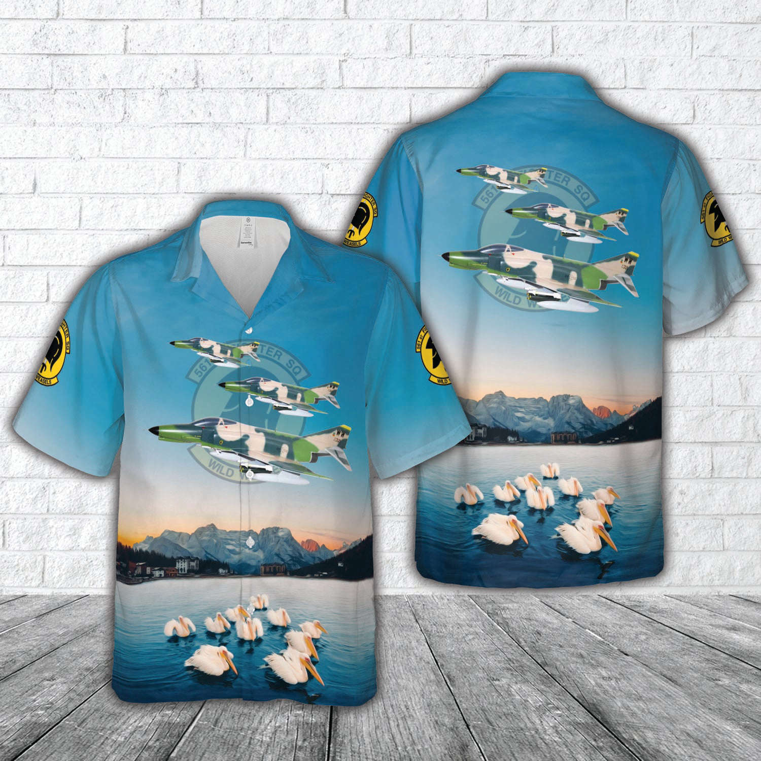 US Air Force McDonnell Douglas F-4G Phantom II Wild Weasel 561st Tactical Fighter Squadron Hawaiian Shirt Gift for Men Dad Father Gift for Men Dad Father