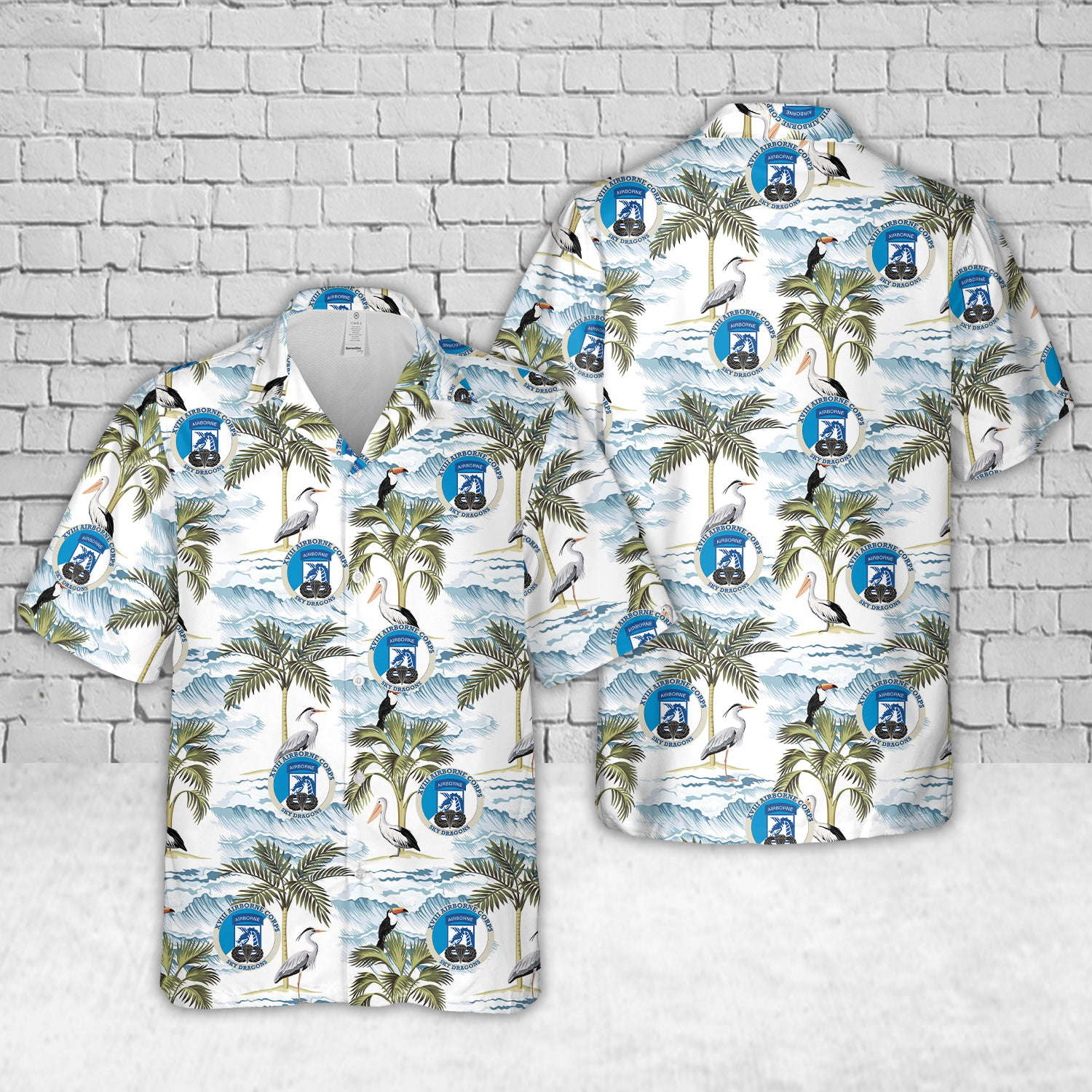 US Army 18th Airborne Corps with Jump Wings Hawaiian Shirt Gift for Men Dad Father Gift for Men Dad Father