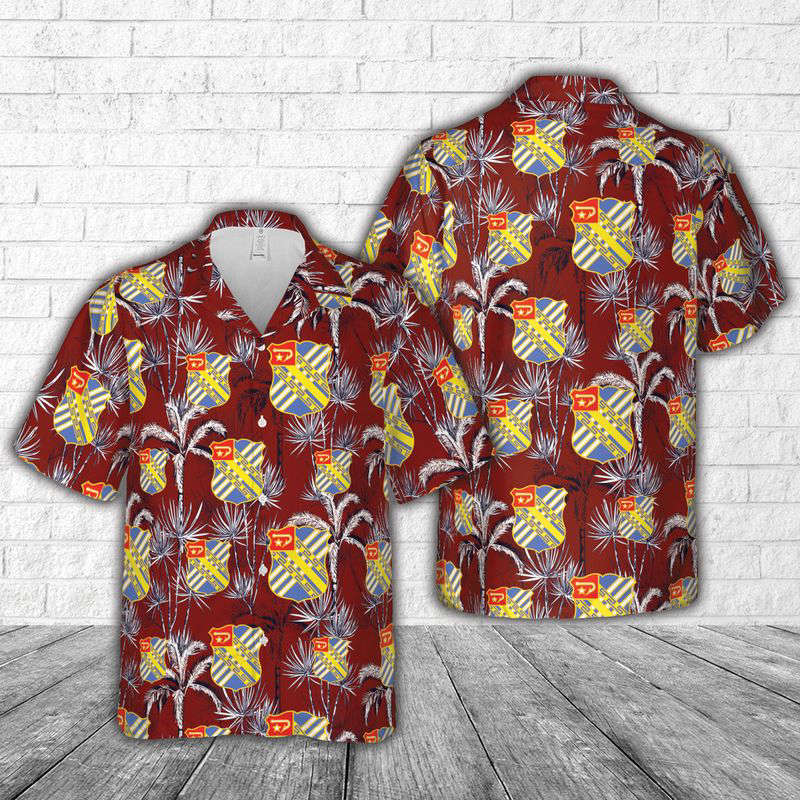US Army 18th Field Artillery Regiment Unit Crest Hawaiian Shirt Gift for Men Dad Father Gift for Men Dad Father