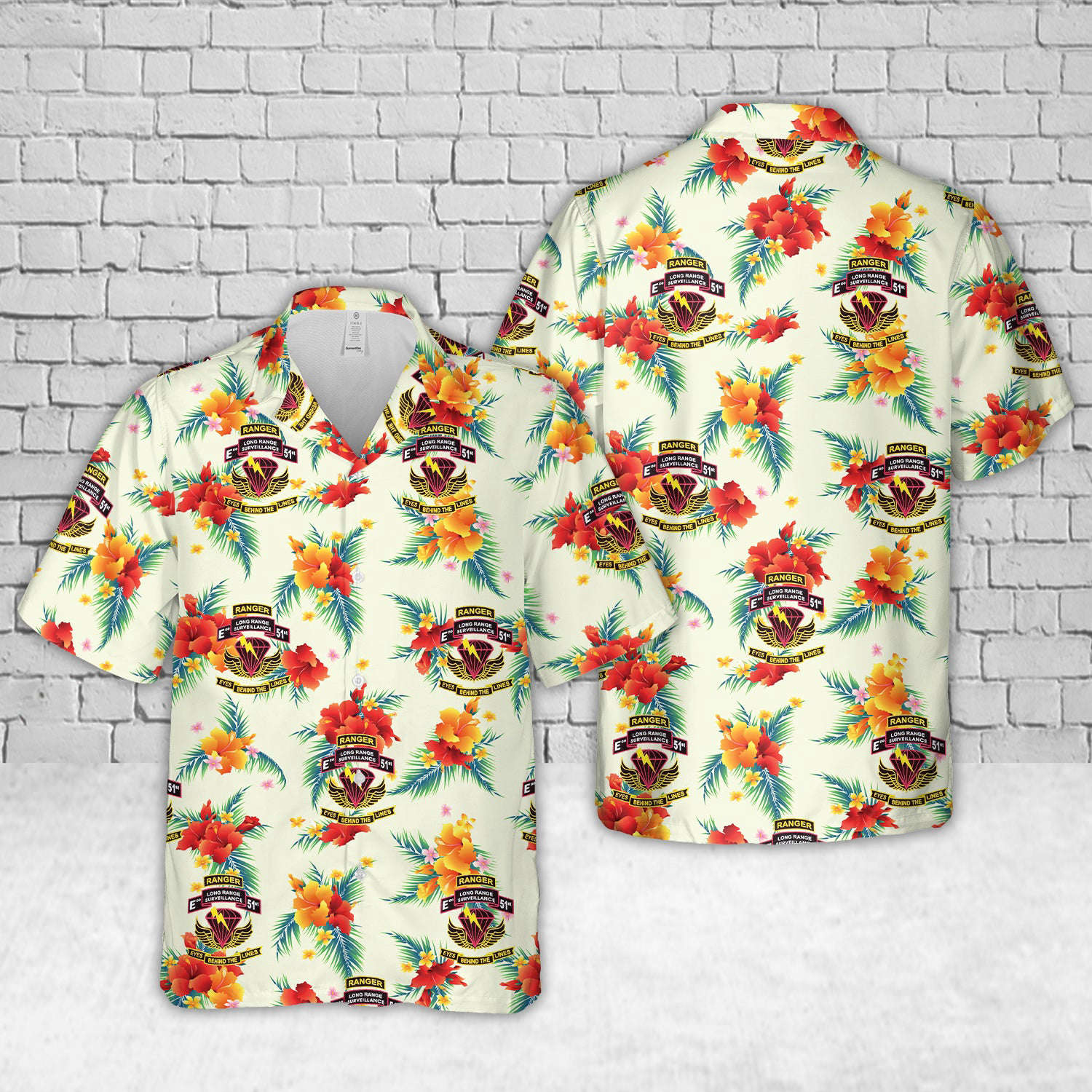 US Army 51st Infantry Regiment (Long Range Surveillance Company) Hawaiian Shirt Gift for Men Dad Father Gift for Men Dad Father