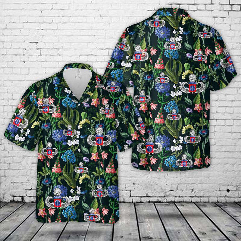 US Army 82nd Airborne Master Jump Wings Hawaiian Shirt Gift for Men Dad Father Gift for Men Dad Father