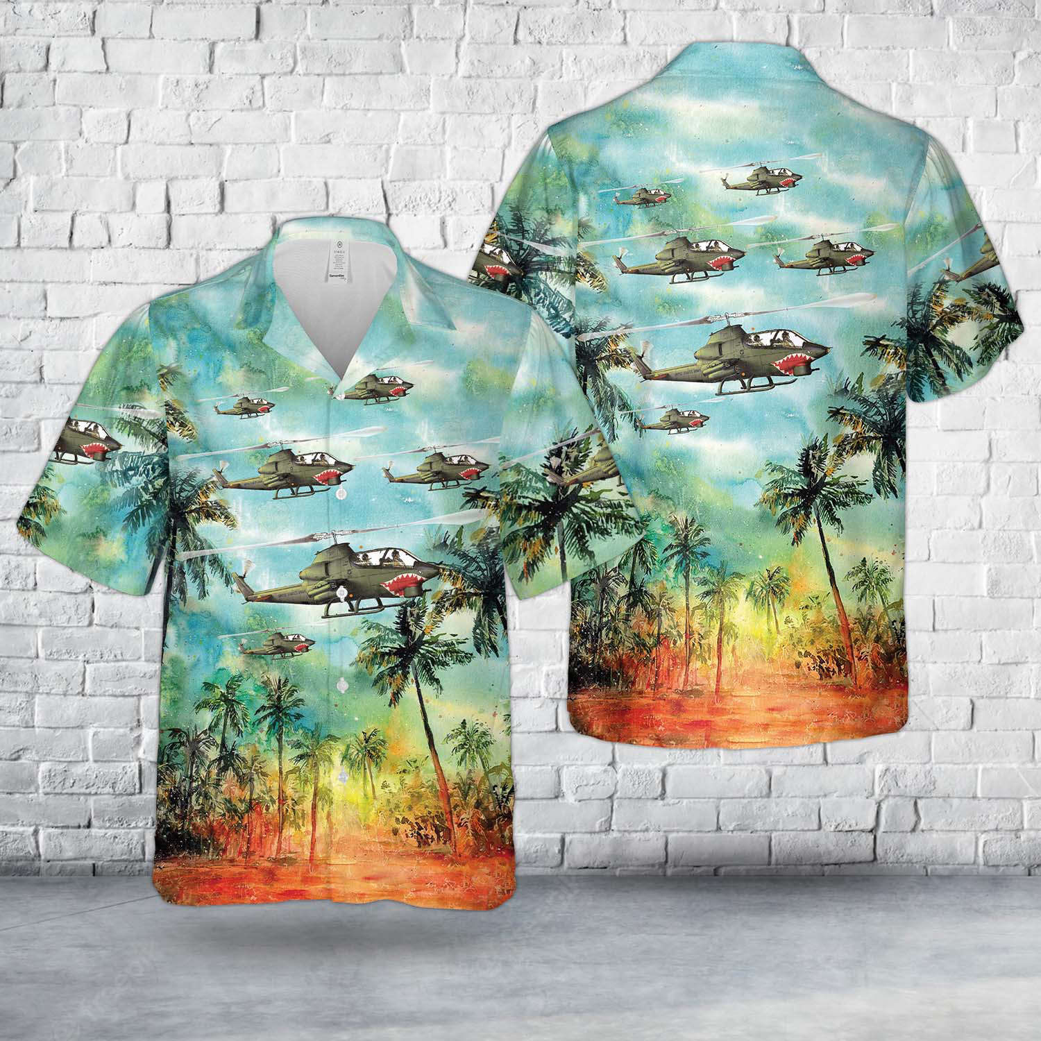 US Army AH-1 Huey Cobra Gunship (Snake) Hawaiian Shirt Gift for Men Dad Father Gift for Men Dad Father