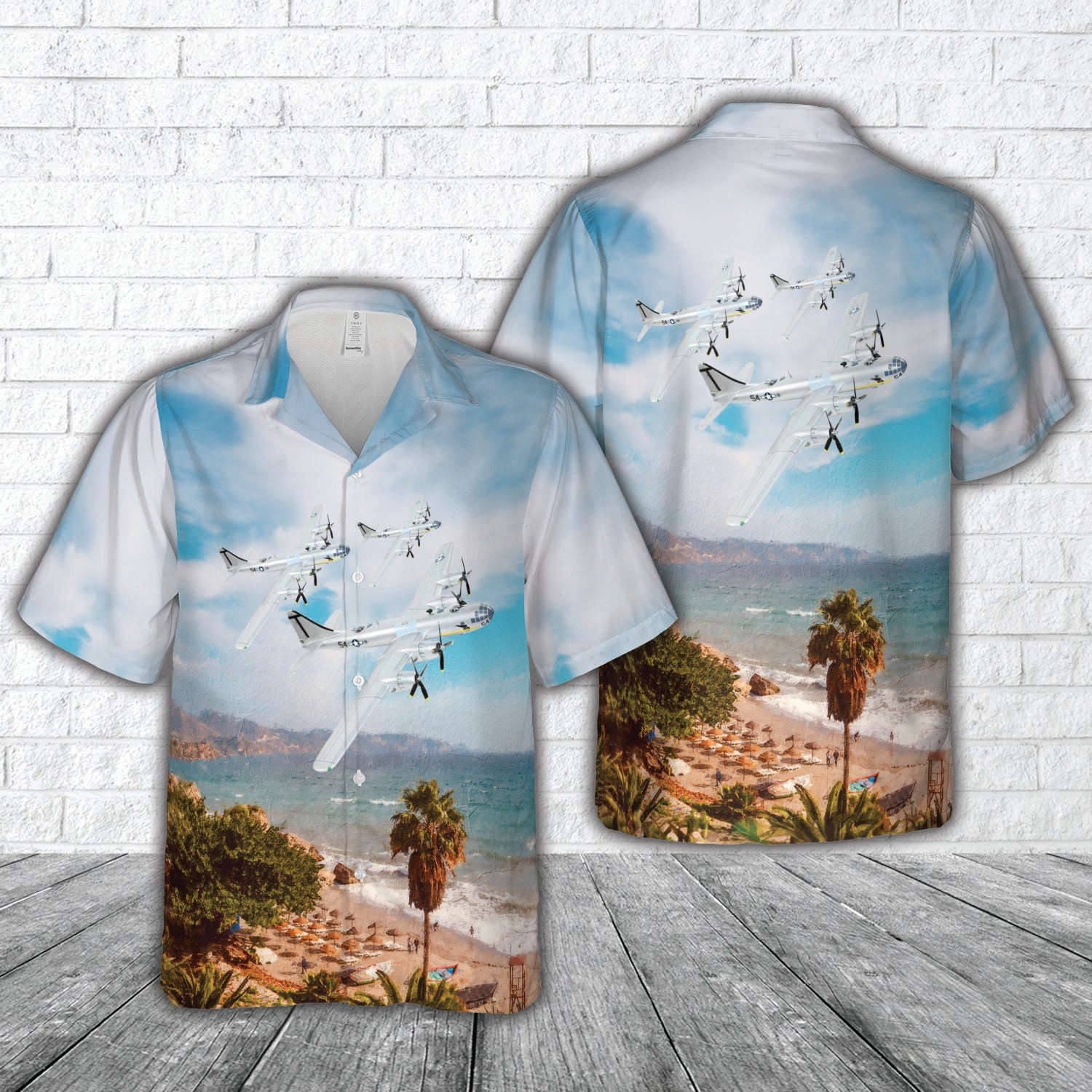 US Army Air Forces 875th BS Boeing B-29 Superfortress T Square 54 Hawaiian Shirt Gift for Men Dad Father Gift for Men Dad Father