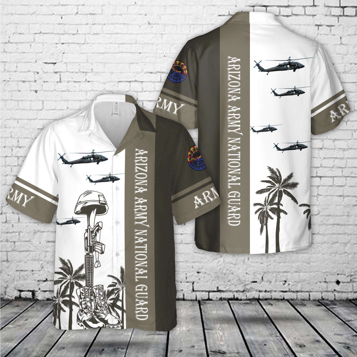 US Army Arizona Army National Guard 2-285th Assault Helicopter Battalion UH-60L Black Hawk Hawaiian Shirt Gift for Men Dad Father Gift for Men Dad Father