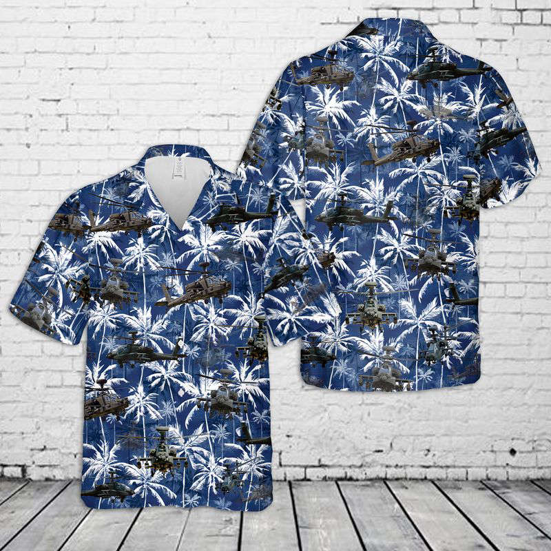 US Army Boeing AH-64 Apache Hawaiian Shirt Gift for Men Dad Father Gift for Men Dad Father