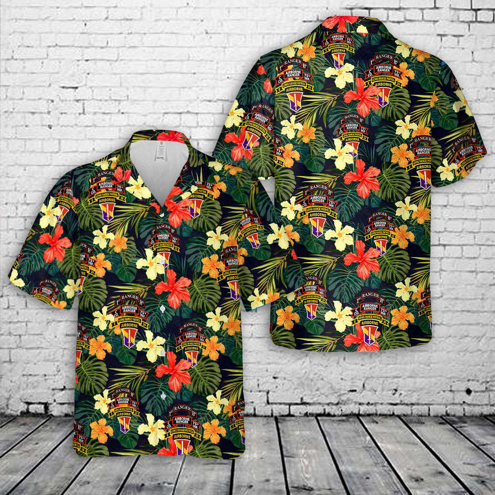 US Army Company C (Airborne Ranger), 75th Infantry Hawaiian Shirt Gift for Men Dad Father Gift for Men Dad Father